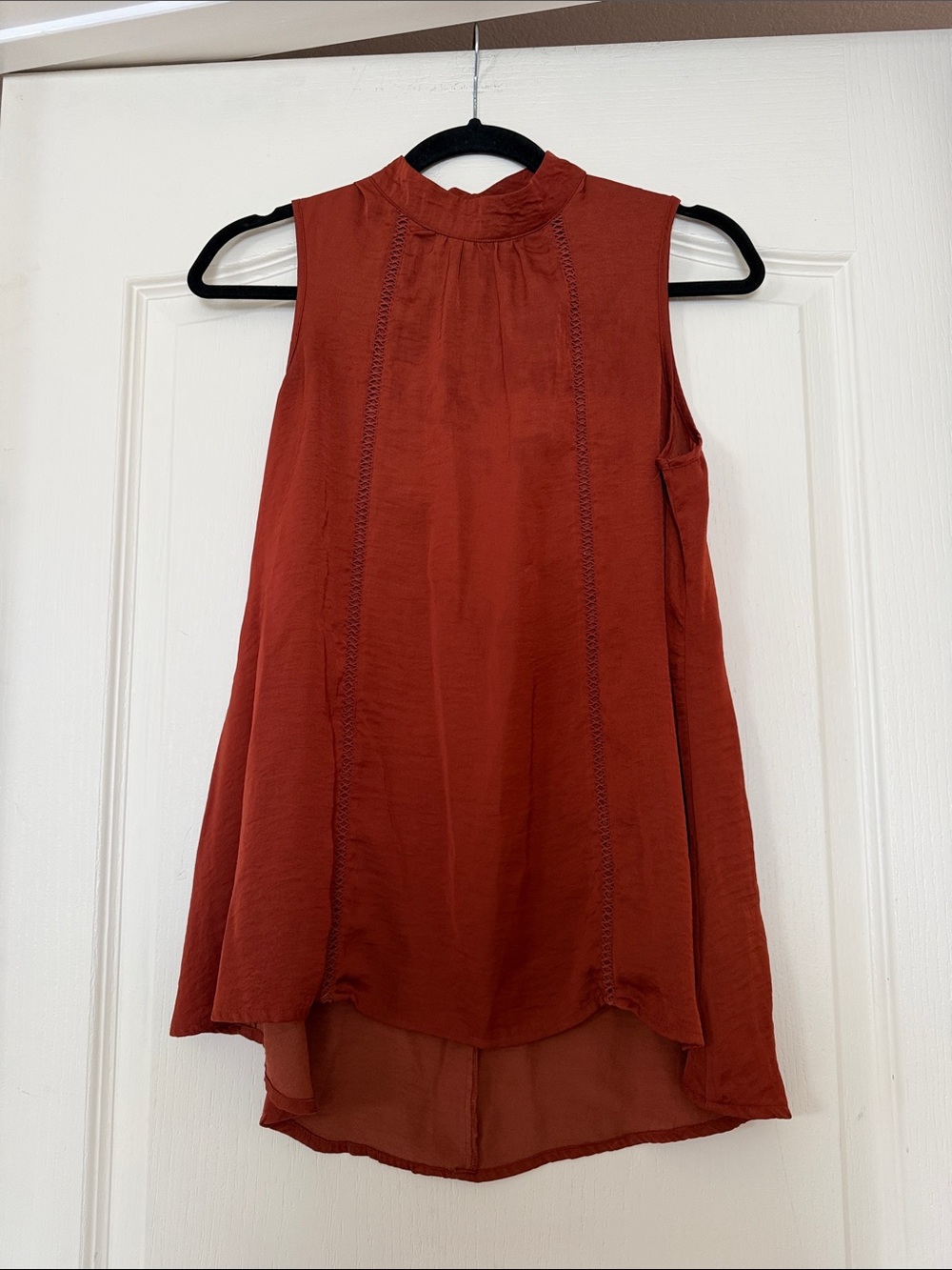 Moschino Rust-Red High Neck Sleeveless Camisole